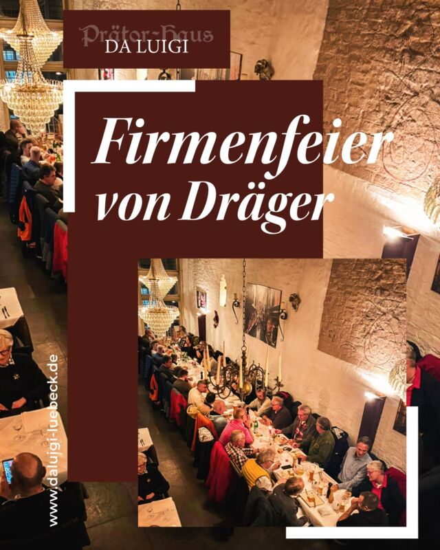 🎉 Heute bei Da Luigi: Dräger Firmenfeier mit 33 Gästen! 🍝✨

Ein herzliches Dankeschön an die Dräger-Familie für diesen besonderen Abend. Liebe Grüße an alle 33 Gäste, die heute bei uns feiern – es ist uns eine Ehre, euch kulinarisch verwöhnen zu dürfen! 🥂💼 @draeger.global 

Du möchtest auch mit deinem Team oder deiner Firma bei uns feiern? 🎄🍷 Sichere dir noch mit etwas Glück einen Platz für dieses Jahr!

📞 Reservierung & Infos: 0451 88308414

Wir freuen uns darauf, eure Feier unvergesslich zu machen. ❤️

#Firmenfeier #Lübeck #TeamDräger #Dräger #prätorhaus #daluigi #prätorhausdaluigi